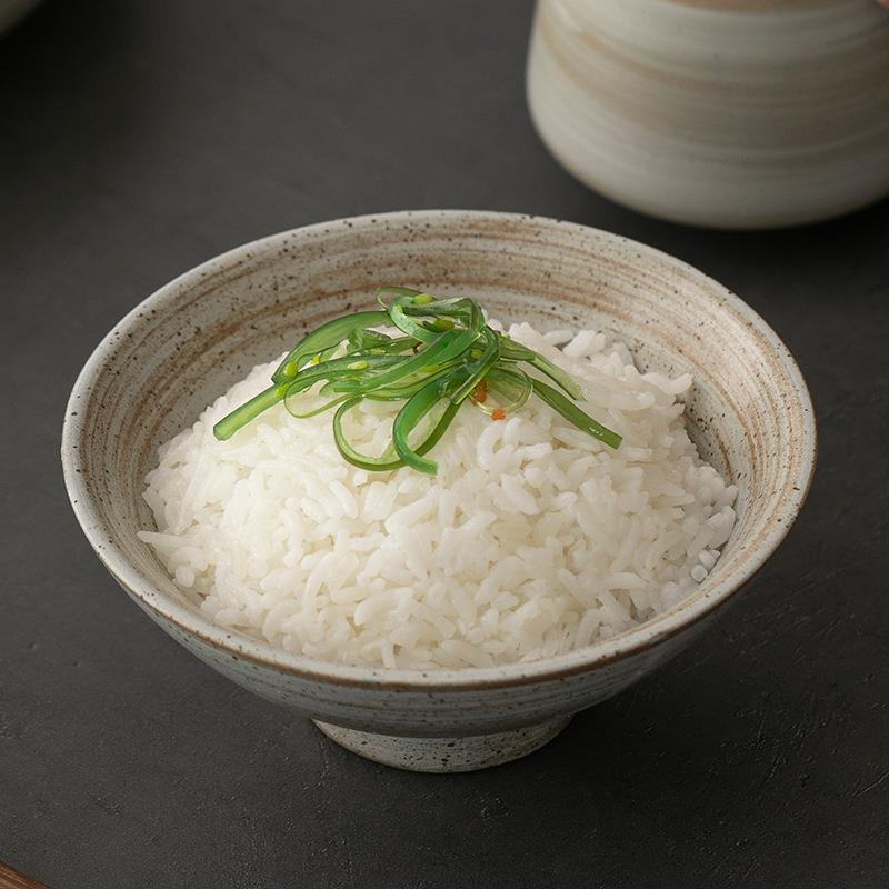 日式粗陶米饭碗汤碗拉面碗单个复古陶瓷ins风餐具家用5英寸斗笠碗