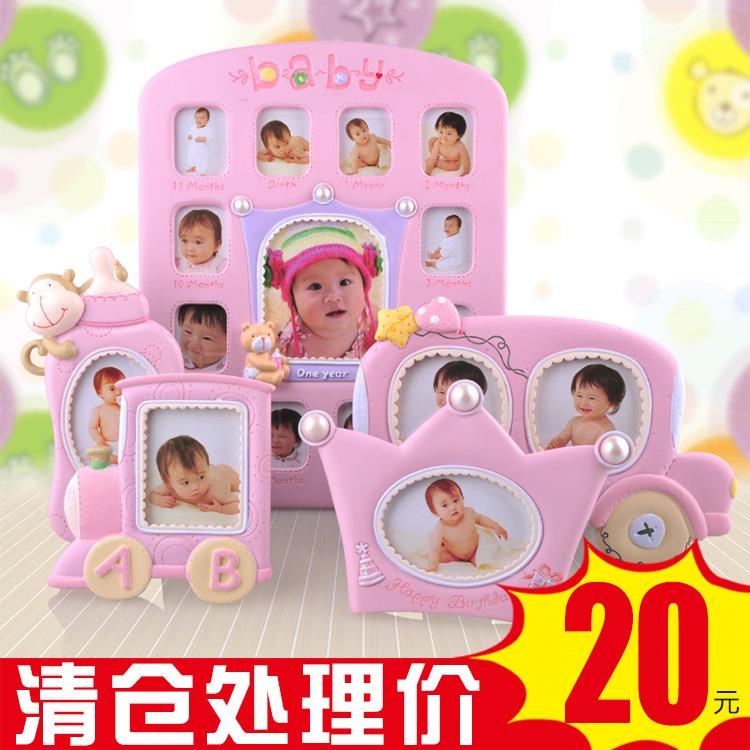 创意儿童相框影楼婚庆儿童相框组合可爱卡通摆台宝宝五件套照片墙