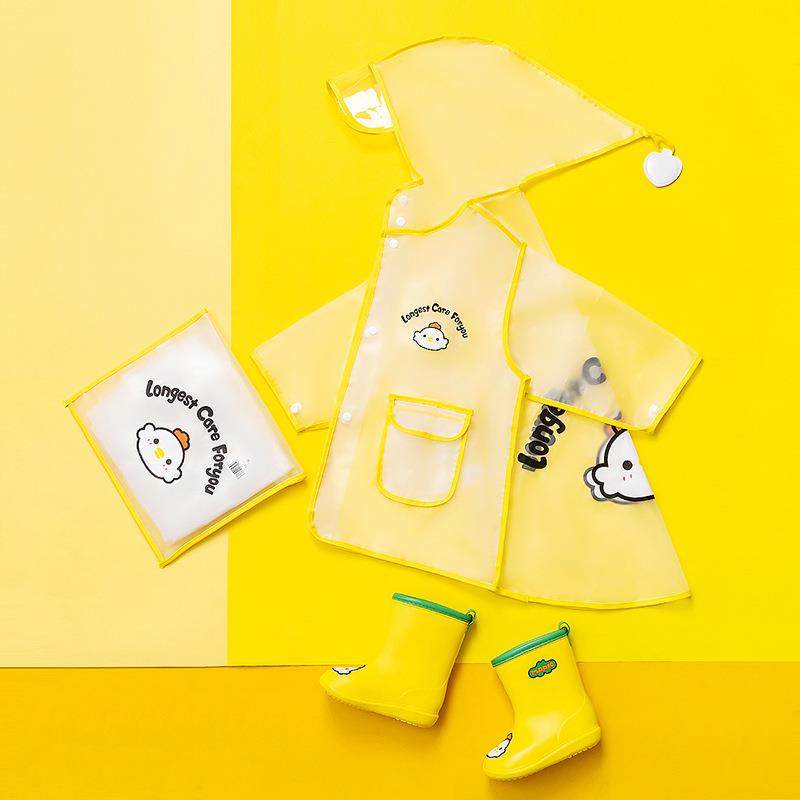 儿童雨衣女童幼儿园雨上学衣斗篷式宝宝2雨披男童防雨服雨鞋套装