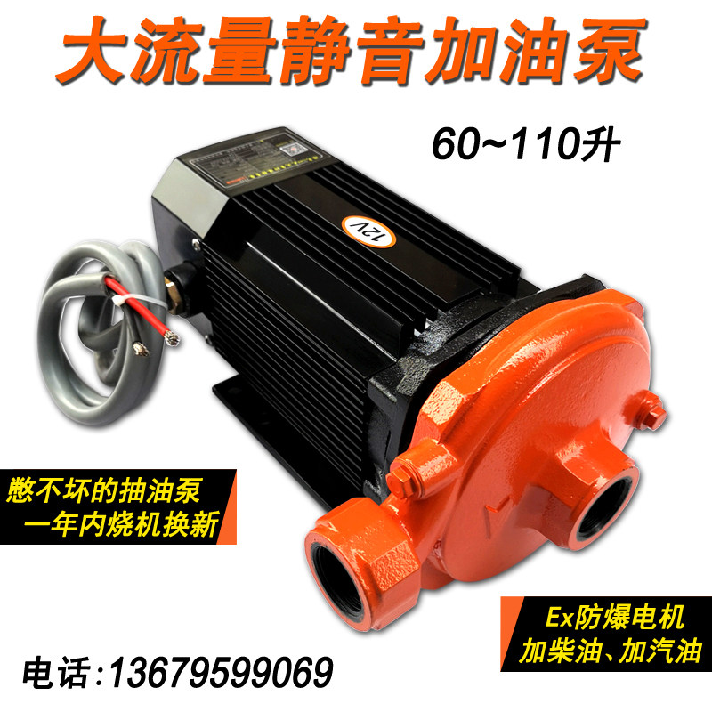 大功率抽油泵12V24V自吸柴油泵70升大流量加油机高精度静音汽油泵