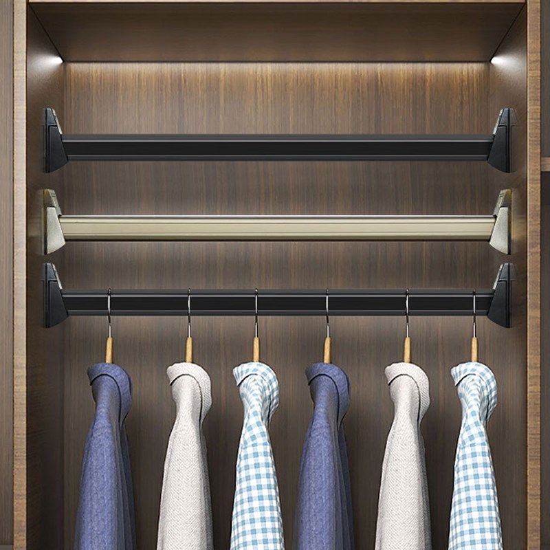 衣柜挂衣杆挂杆衣橱柜子衣通杆固定配件加厚铝合金衣柜挂衣杆横杆