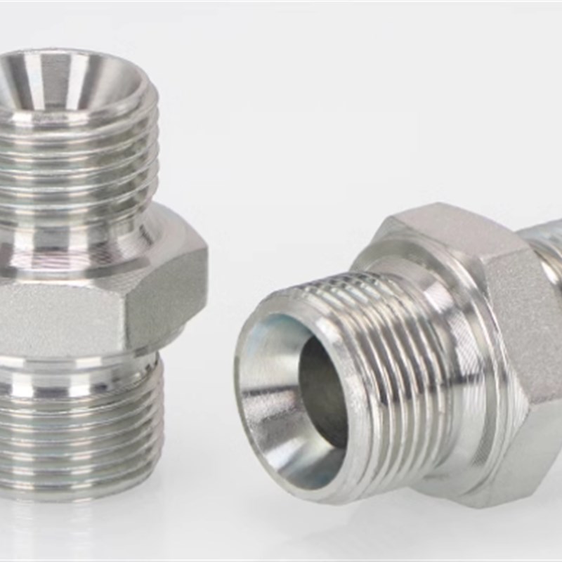 液压变径过渡接头M1618/22/27*2组PT3/8 1/2 3/4英制外丝直通碳钢