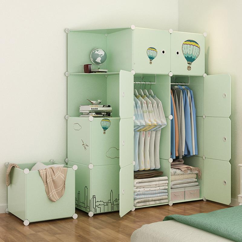 简易衣柜组装物家用STQ卧室出租用儿童收房纳柜柜子结实储塑料布