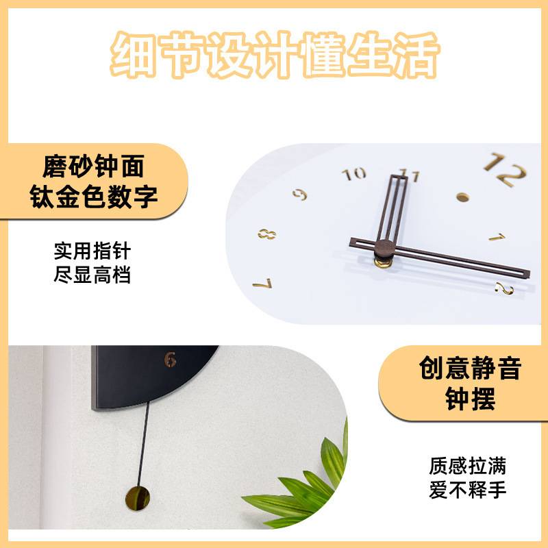 2025新款现代挂墙客厅拐角双面挂钟家用转角时钟餐厅静音钟表挂表