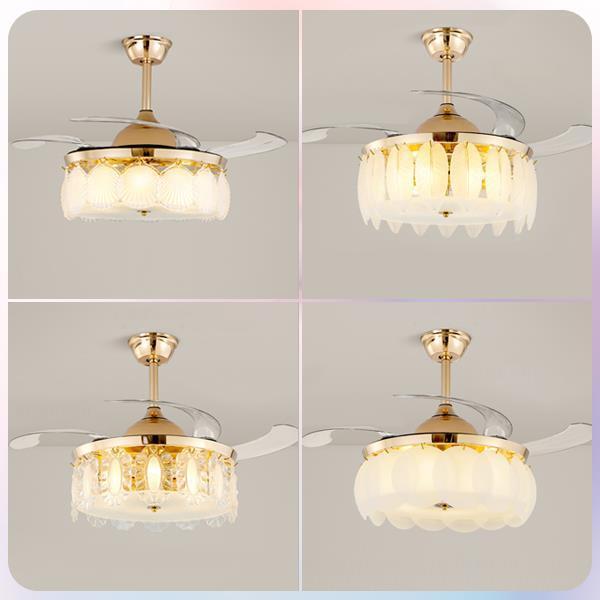 扇灯吊灯2025年新款轻风奢网红客餐厅卧室法扇式一体厅照明灯具