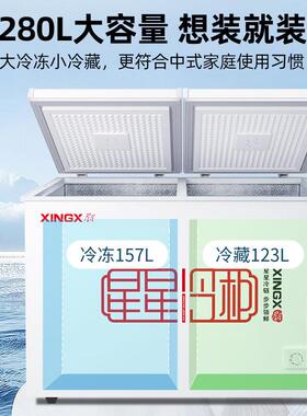 XI243NGCD280冰柜冰箱冷柜家用商用X大容量冷藏冷冻柜B小型双-温