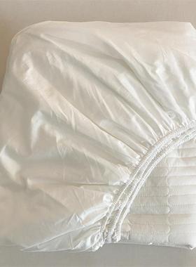 全棉可绗缝夹棉床笠垫保护套纯棉机洗床罩纯.色防滑床S12624笠套1