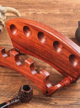 花梨木斗烟架座实木便斗p042001携烟男士烟烟具配件创意扇形五位