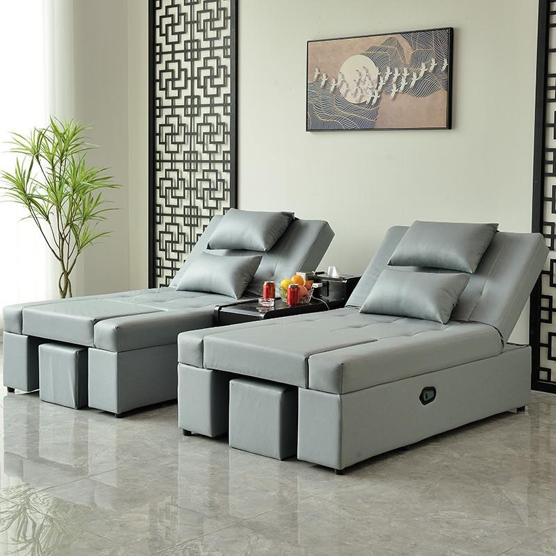 足按浴沙发电动发浴室大厅休息沙发洗修脚摩足浴一体床uAwIm2so足