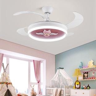 现代儿童形风扇灯男孩女孩房间吊8065扇灯客厅餐卧厅吸顶室吊灯卡