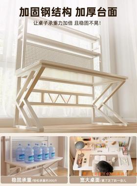 书架一体书桌用学室学习桌子写字生桌卧IYU书桌初中生家台式电脑