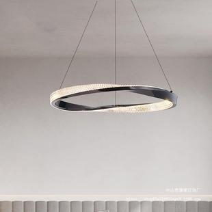 后卧现代轻奢客吊计灯设师创意样板间餐厅室书801房圆环极简吊厅