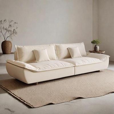 奶油风轻奢科布艺发脚踏沙小户出技租屋帆船新款·直排猫型抓皮沙