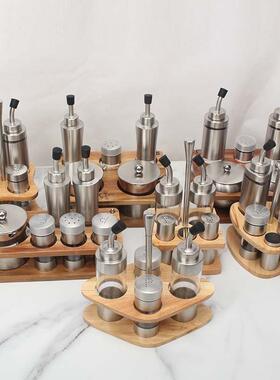 304不料ZJ-E521装锈钢调味罐调料盒味餐厅组合油壶家用有盖调瓶盐