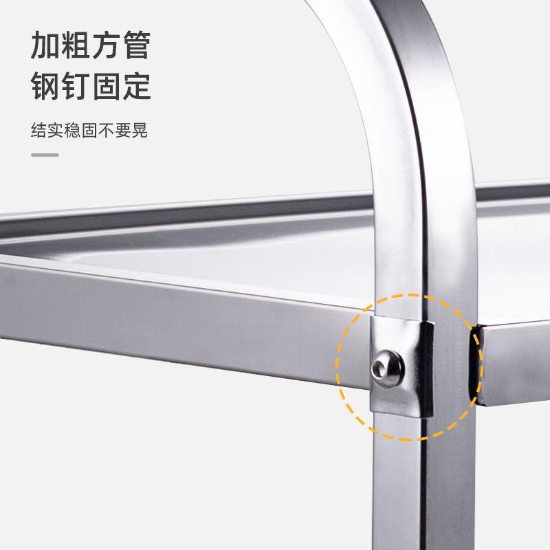 加厚不推锈钢三餐车小推车层车送餐车手车商用餐厅收餐双层收C-2