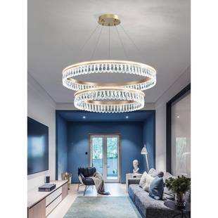 客厅灯圆形759水灯现简约大气轻具代大全双晶层2025年新款吊主灯