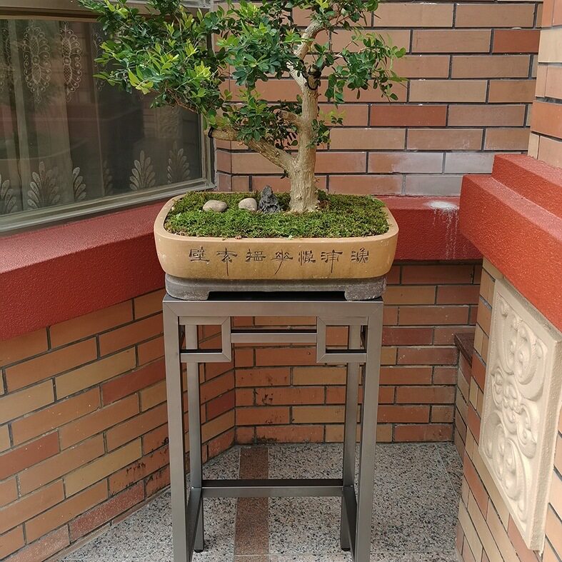 不锈钢花架新中式盆景架底座室外304放石头盆栽架子轻奢户外花tω