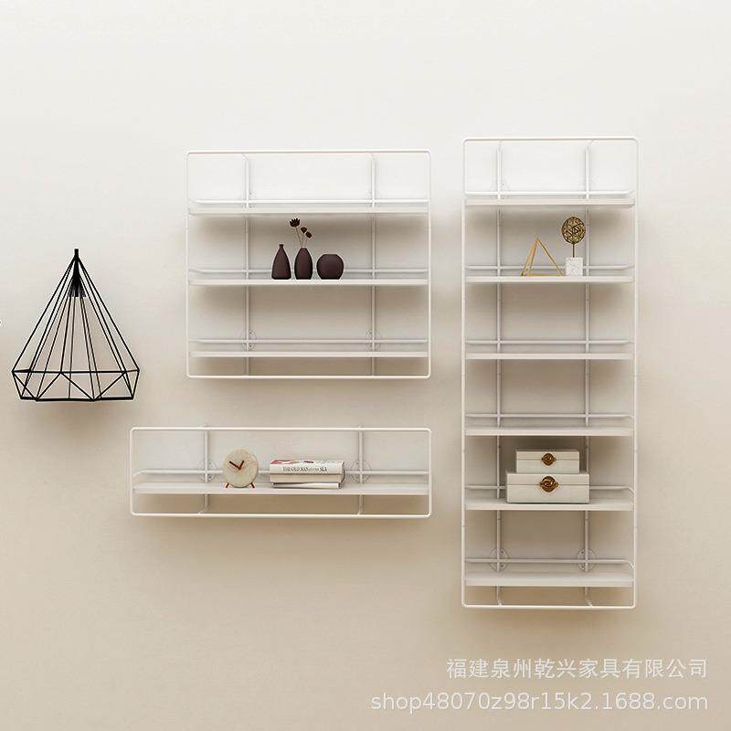 电铁艺墙上物架简书约现代卧置室沙发视墙背景一字隔板壁YF-010挂