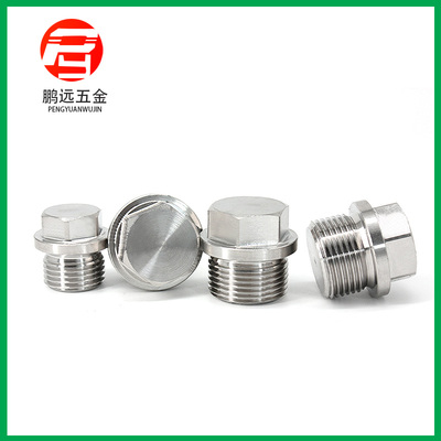 304不锈钢外六角法兰面堵头油塞螺塞闷头M8*110*112*1.520*1.51/2