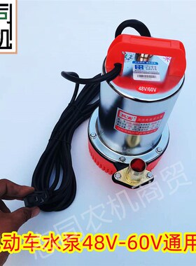 小型高扬程直流潜水泵12V24V48V60V电瓶电动车品字头抽水机抽水泵