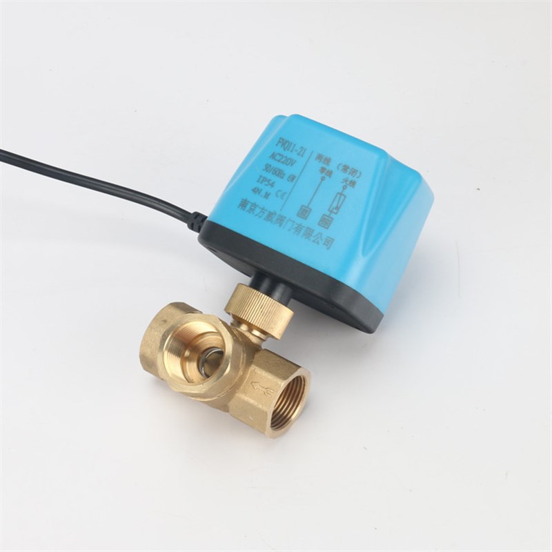 电动球阀开关二线常开常闭式电磁阀两线电动二通三通球阀24AC220V