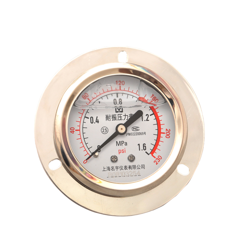 轴向带边YN60ZT耐震压力表0-1.6/2.5/4/6/40Mpa水压油压气压液压