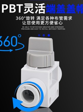 手动阀VHK2/3-04F-04F VHK2/3-M5-M5 01S-01S气管开关阀蓝色