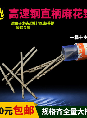 高速钢直柄麻花钻头核桃菩提佛珠珍珠打孔针电钻 小钻头打眼工具
