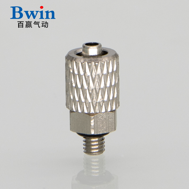 气动迷你微型气管快拧接头螺纹直通弯头PC/PL4-M3/6-M5/M6铜镀镍