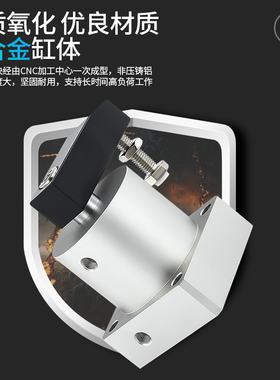 气动小型气缸90度180旋转夹紧SRC25转角下压ACK32/40/50/63*90R/L