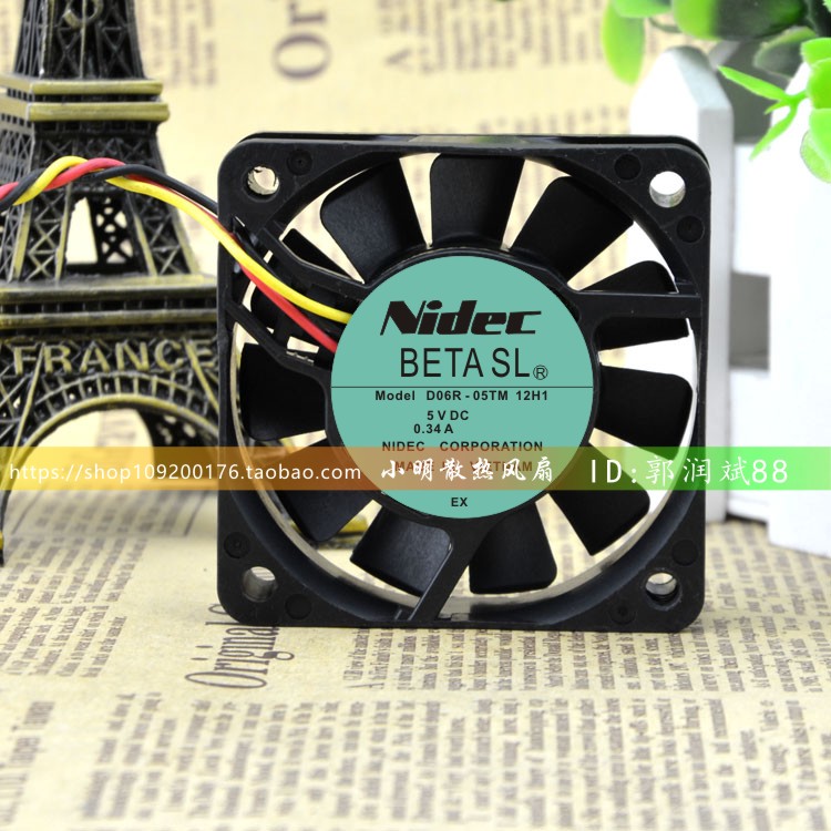原装NIDEC 6015 5V 0.34A D06R-05TM 12H1 2线  3线 液压散热风扇