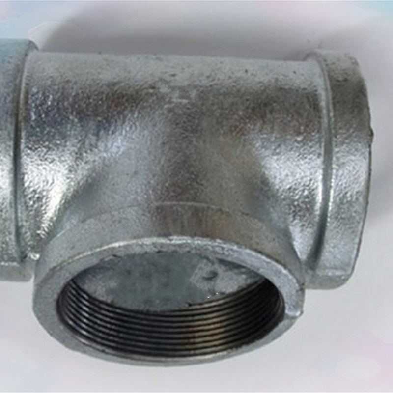 镀锌三通玛钢管件正三通4分6分1寸水管水暖三通配件DN15 20 25 32