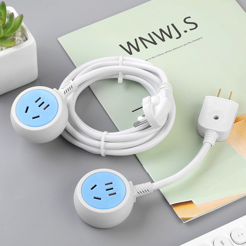 创意电源延长线插座家用10A两脚三脚插头多功能充电插排插板带线