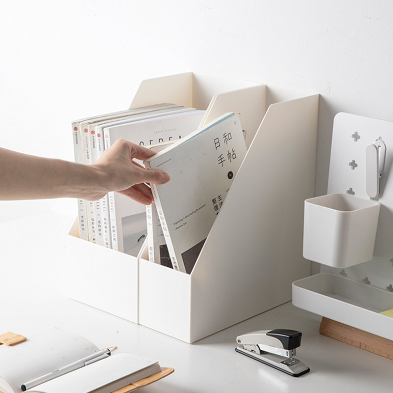 办公室桌面文件收纳盒白色简约立式书本夹整理盒斜角框书立档案盒,纺织面料/辅料/配套,服装加工设备,淘宝优惠券,粉丝福利购,淘宝优惠卷