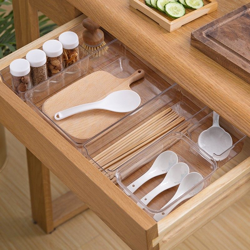 厨房抽屉自由组合分格盒塑料日式直角透明整理盒子橱柜餐具收纳盒,纺织面料/辅料/配套,服装加工设备,淘宝优惠券,粉丝福利购,淘宝优惠卷