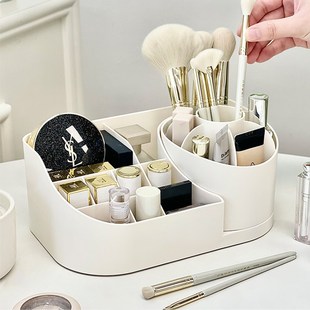 桌面旋转笔筒收纳盒化妆品口号收纳架置物架日式磨砂书桌工位笔架
