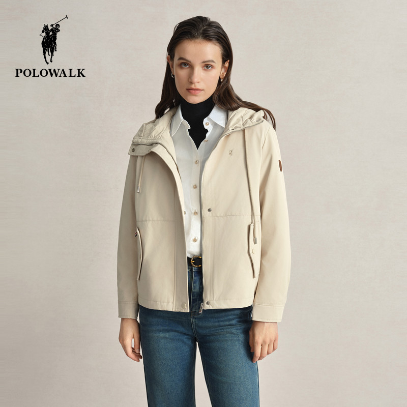 POLOWALK女装连帽外套女士秋冬新款收腰棉服休闲时尚短外套棉衣女,女装/女士精品,短外套,淘宝优惠券,粉丝福利购,淘宝优惠卷