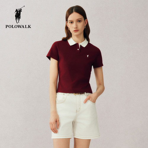 POLOWALK短袖POLO衫撞色小个子