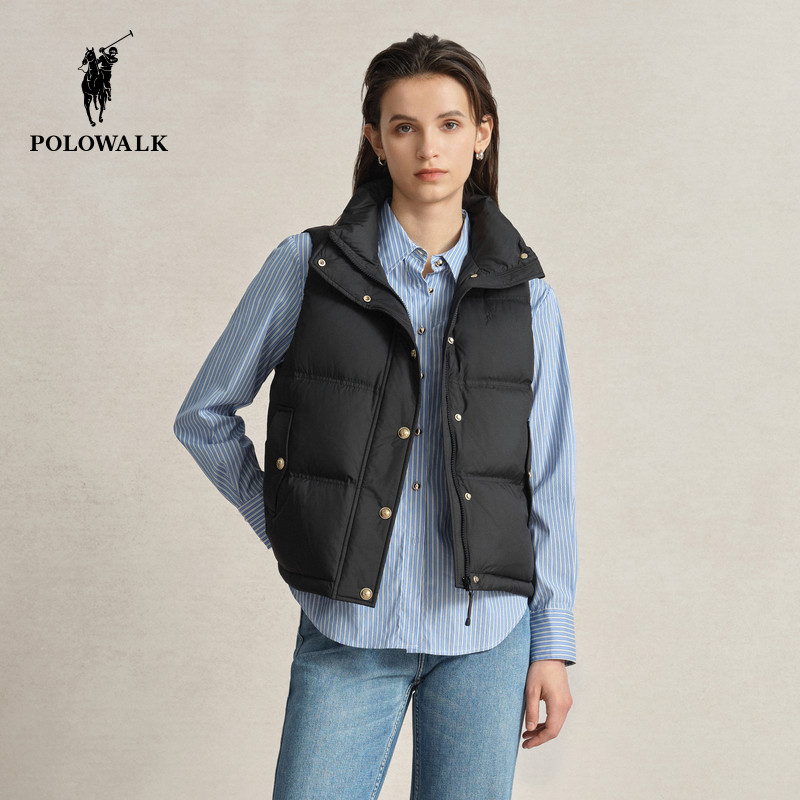 【特惠】POLOWALK女士羽绒马甲背心秋冬外穿加厚保暖女装外套