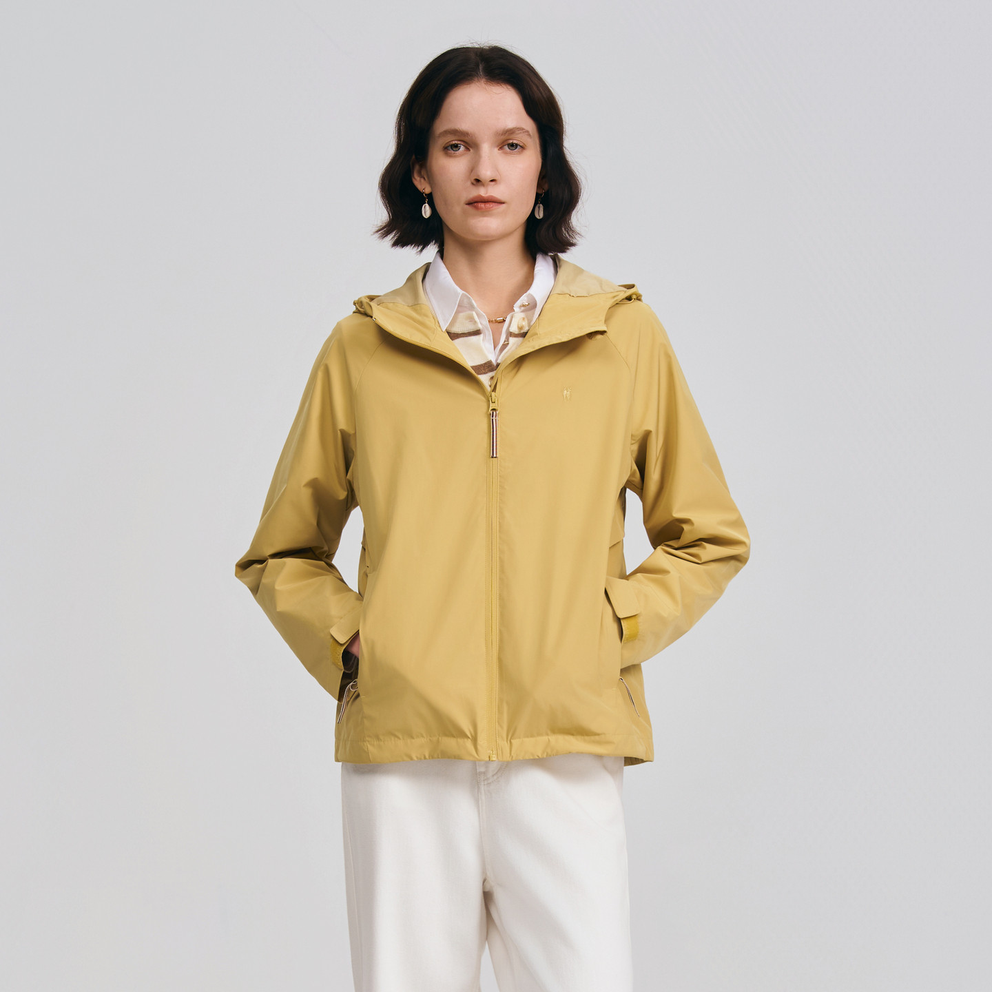 POLOWALK女装外套2026春季新款女士通勤外套连帽简系纯色