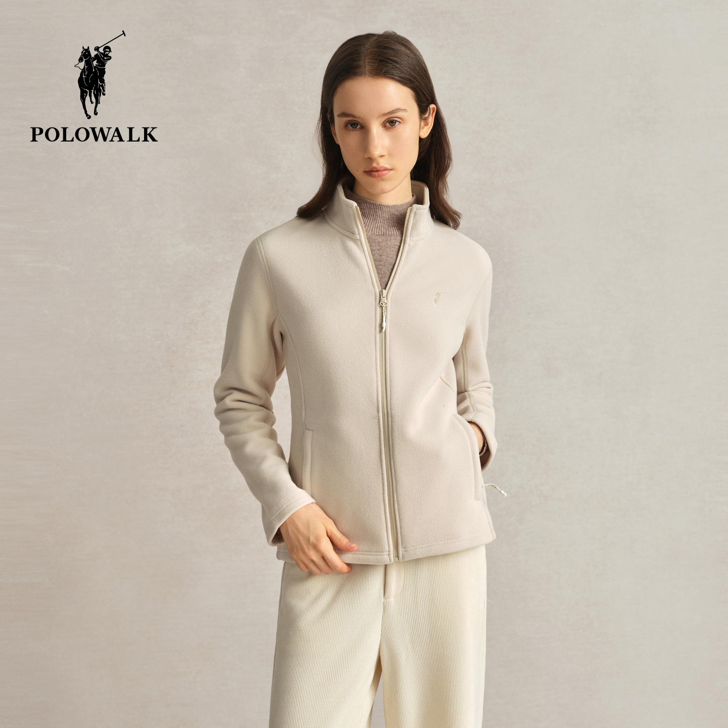 POLOWALK女士摇粒绒立领外套