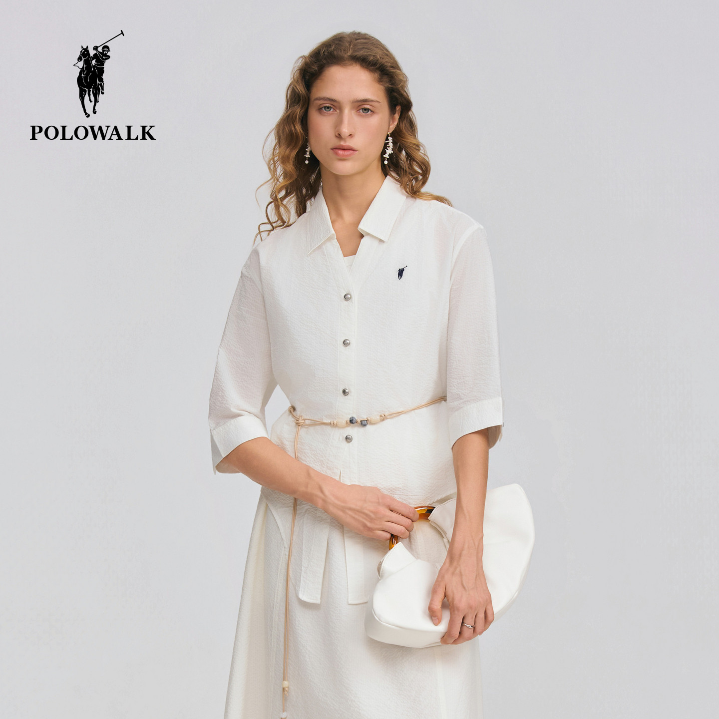 POLOWALK短袖衬衫A字半裙套装图片