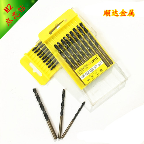 中天不锈钢M2麻花钻头2-10厘高速钢不锈钢手电钻全磨直柄麻花钻