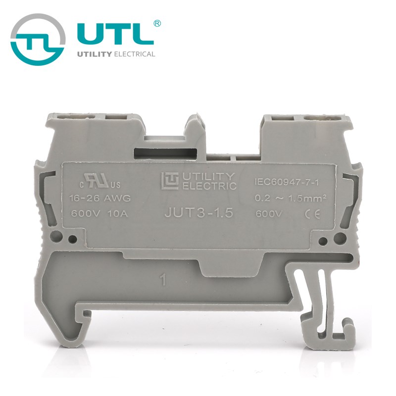 UTL尤提乐JUT3-1.5工业接线端子快速接线板连接器直插弹簧端子排