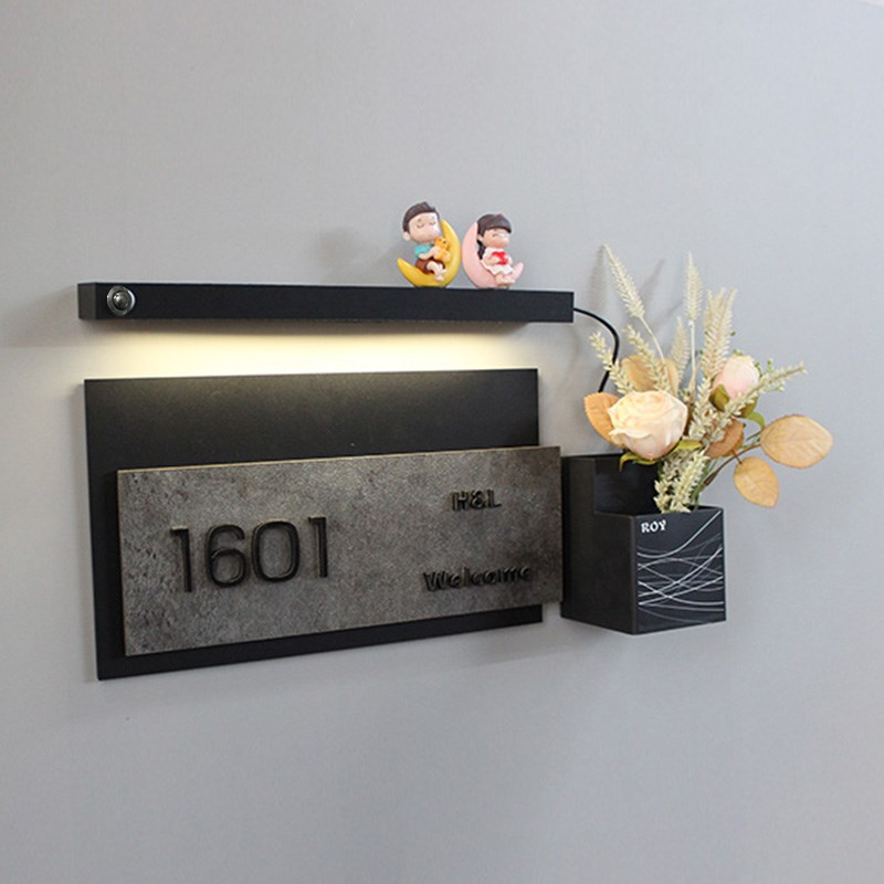 定制发光感应门牌入户门牌高级感A充电时门号牌地址牌灯牌插花号