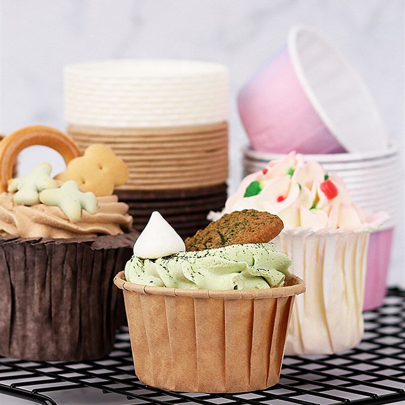 纸杯蛋糕纸杯卷边杯子纸托空气炸锅烤箱专用模具小号马芬杯耐高温