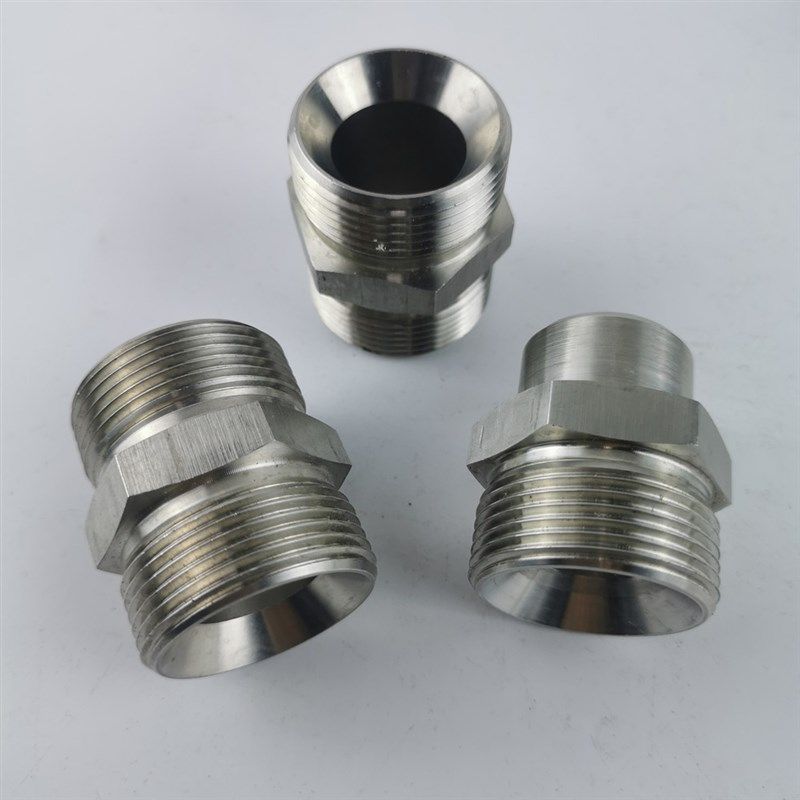 304不锈钢喇叭口对丝直通C型内凹高压油管转换力古对接终端接头