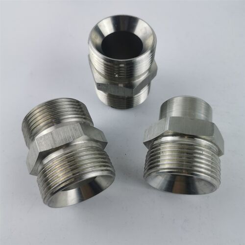 304不锈钢喇叭口对丝直通C型内凹高压油管转换力古对接终端接头