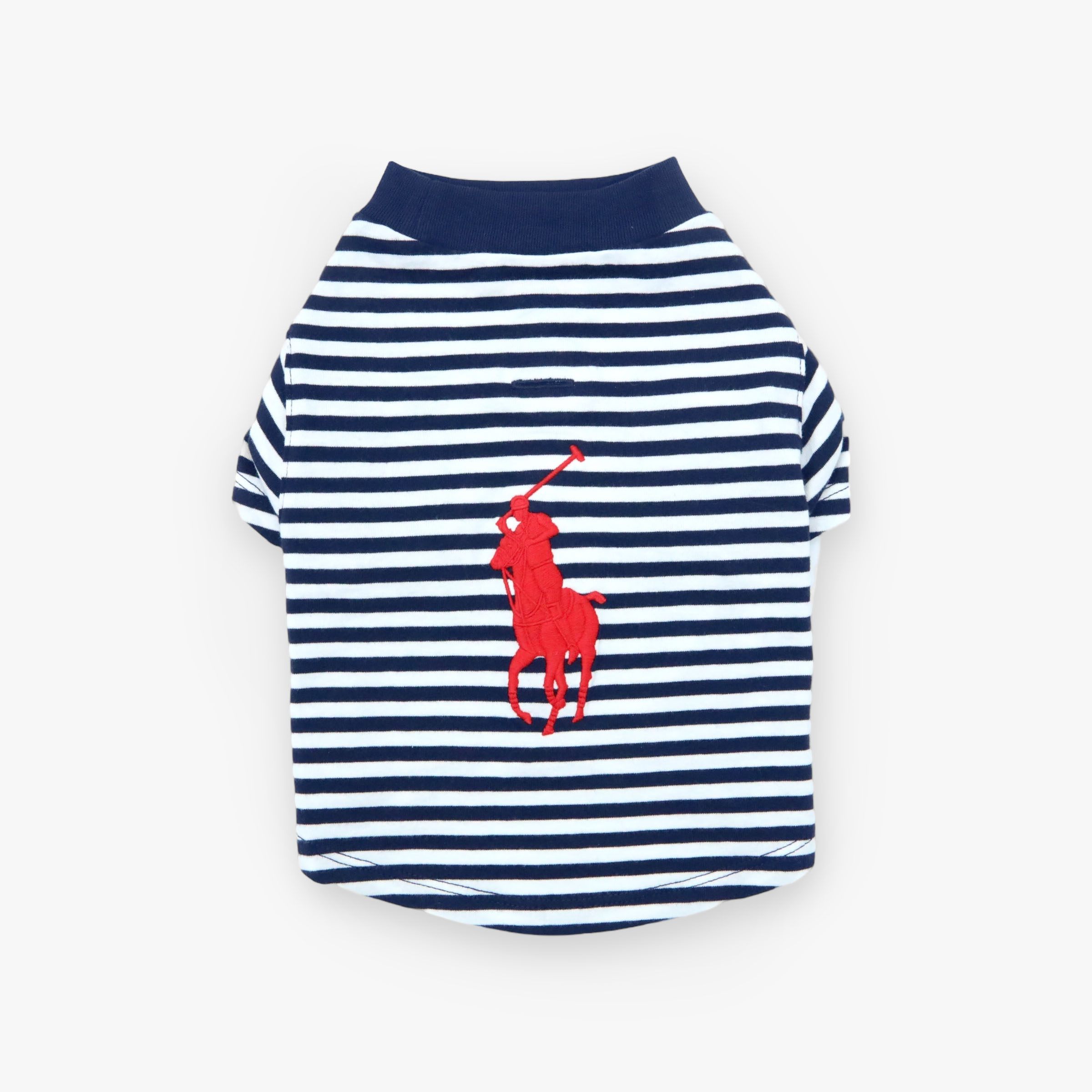 Ralph Lauren 拉夫劳伦宠物马球款纯棉条纹T恤