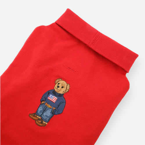 Ralph Lauren 拉夫劳伦宠物狗狗猫咪小熊刺绣标纯棉Polo衫